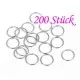 200x Edelstahl Biegering 12mm Stärke 1,2mm runder silber Biegering - Schmuckzubehör Biegering - Leisure-Beads DIY
