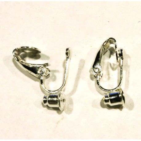 Leisure-Beads - 1 Paar hellsilberfarben Ohrclips für Ohrringe 6,2x19,5x8,5mm Adapter - Schmuckzubehör zum Ohrclips selbermachen