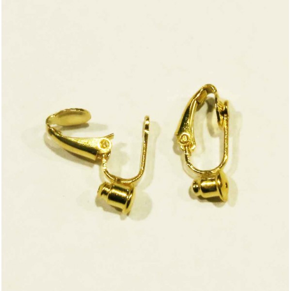 1 Paar goldfarben Ohrclips für Ohrringe 6,2x19,5x8,5mm Adapter - Schmuckzubehör zum Ohrclips basteln - Leisure-Beads DIY