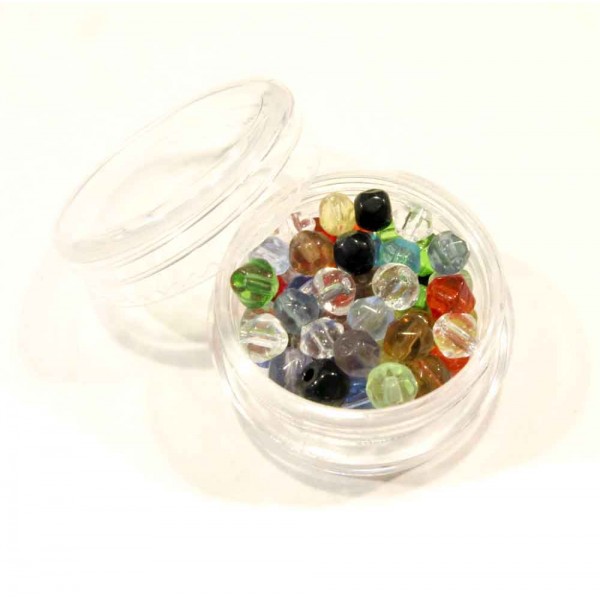 4g bunte Rhomben 4mm Glasperlen als bunter Perlenmix - Glasschmuck Schmuckzubehör