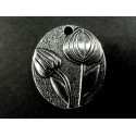 1x silberfarben Blumen Amulett 21x25mm Schmuckanhänger - Schmuckzubehör