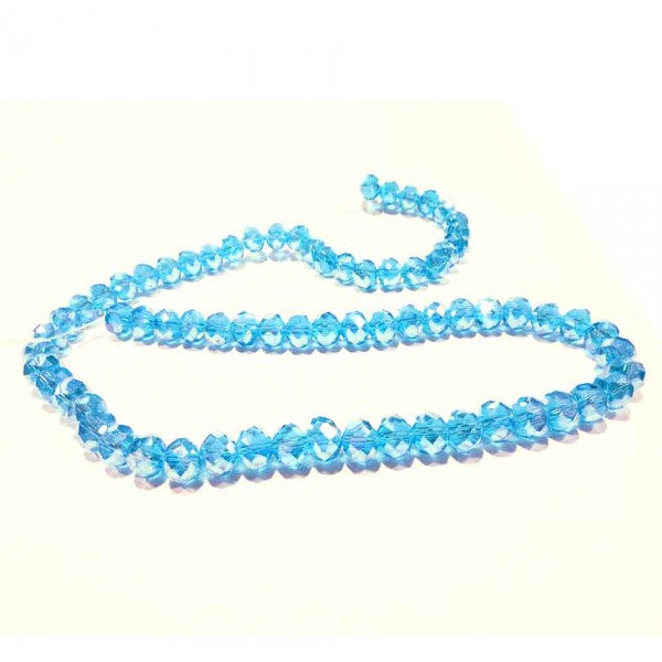 72 türkisfarbene Glasperlen 8x6mm mit Glanz - Schmuckzubehör Glasperlen - Leisure-Beads DIY