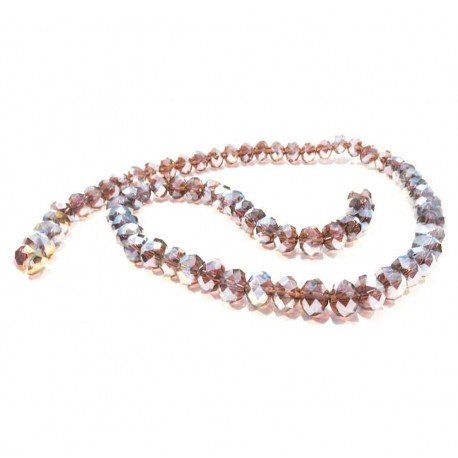 Leisure-Beads - 72 amethyst Glasperlen 8x6mm geschliffene mit AB-Effekt - Schmuckzubehör Glasperlen
