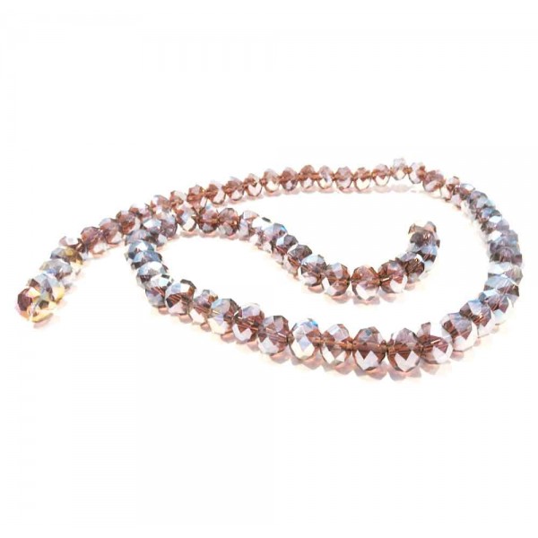 72 amethyst Glasperlen 8x6mm geschliffene mit AB-Effekt - Schmuckzubehör Glasperlen - Leisure-Beads DIY