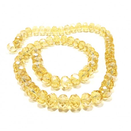 Leisure-Beads - 72 champagner Glasperlen 8x6mm mit Glanz - Schmuckzubehör Glasperlen