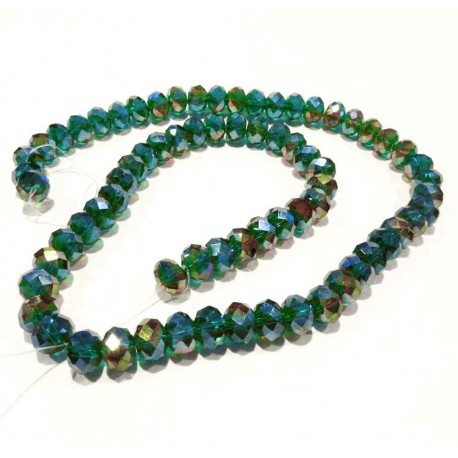Leisure-Beads - 72 emeraldgrüne Glasperlen 8x6mm mit Glanz - Schmuckzubehör Glasperlen