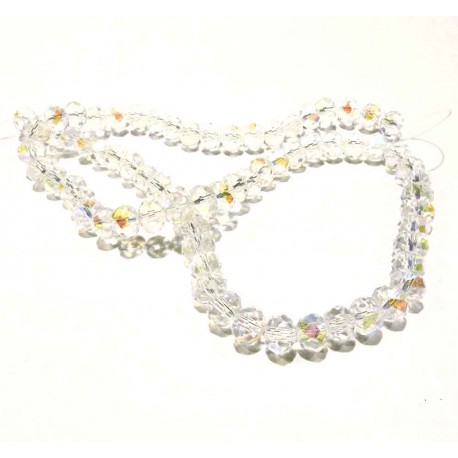 Leisure-Beads - 72 transparente Glasperlen 8x6mm mit Glanz - Schmuckzubehör