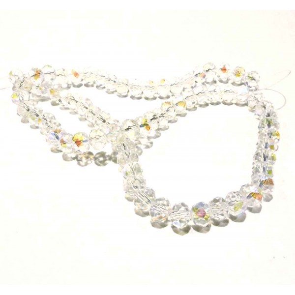 72 transparente Glasperlen 8x6mm mit Glanz - Schmuckzubehör - Leisure-Beads DIY