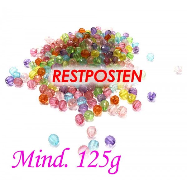 125g bunte Acryl Perlen 4mm transparent im Perlenmix - Acryl Schmuckzubehör - Leisure-Beads DIY