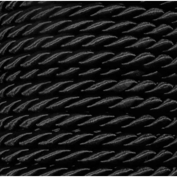1m schwarze Kordel 6mm schwarzes Schmuckband mit seidigem Glanz - Schmuckzubehör Kordel für Halsband - Leisure-Beads DIY