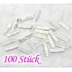 100x hellsilber Bandklemme 22mm platinfarbene Bandklemmen - Schmuckzubehör