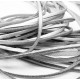 Ca. 1m synthetisches silber Lederband 3x2mm silber Kunstlederband - Schmuckzubehör