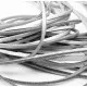 Ca. 1m synthetisches silber Lederband 3x2mm silber Kunstlederband - Schmuckzubehör - Leisure-Beads DIY