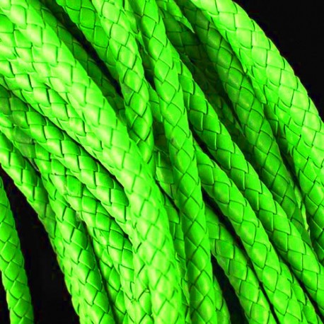 Leisure-Beads - 1m neongrünes PU-Lederkordel 6mm Kunstlederband für Lederarmband geflochten - Schmuckzubehör
