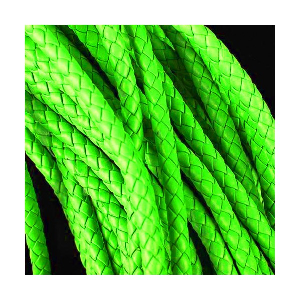 1m neongrünes PU-Lederkordel 6mm Kunstlederband für Lederarmband geflochten - Schmuckzubehör - Leisure-Beads DIY