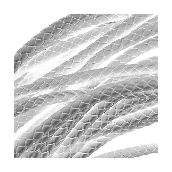 1m weiße PU-Lederkordel 6mm Lederschnur für Lederarmband geflochtene Lederkordel - Schmuckzubehör - Leisure-Beads DIY