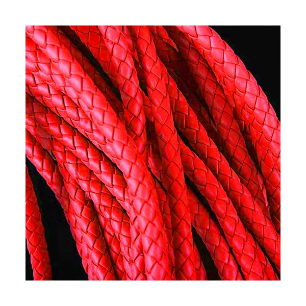 1m rote PU-Lederkordel 6mm Lederschnur für Lederarmband geflochtene Lederkordel - Schmuckzubehör - Leisure-Beads DIY