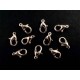 10x Karabinerhaken silberfarben glatt 10 mm