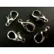 5x großer Karabinerhaken silberfarben glatt 15mm - Leisure-Beads DIY