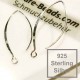 2x 925 Sterling Silber Ohrhaken 30x14mm 925er Ohrhänger - Schmuckzubehör aus 925 Silber