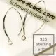 2x 925 Sterling Silber Ohrhaken 30x14mm 925er Ohrhänger - Schmuckzubehör aus 925 Silber - Leisure-Beads DIY