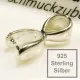 1x 925 Silber Collierschlaufe 18x8mm Haken für Anhänger Sterling Silber - 925 Schmuckzubehör Collierschlaufe - Leisure-Beads DIY