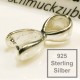 1x 925er Collierschlaufe 18x8mm Sterling Silber Anhängerhaken - Schmuckzubehör