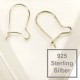 2x 925 Silber Ohr Brisuren 18x15mm Ohrhaken Ohrringe Sterling Silber - Schmuckzubehör aus 925 Silber