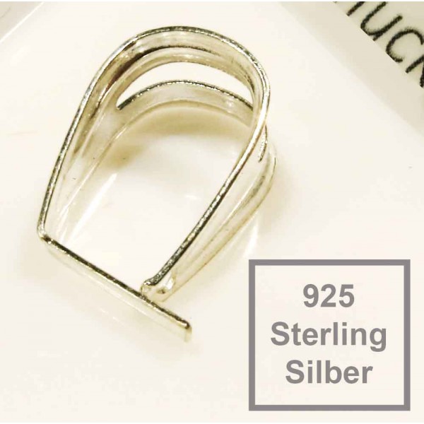 1x 925er Collierschlaufe 13x9x7mm Sterling Silber Anhängerhaken - Schmuckzubehör - Leisure-Beads DIY