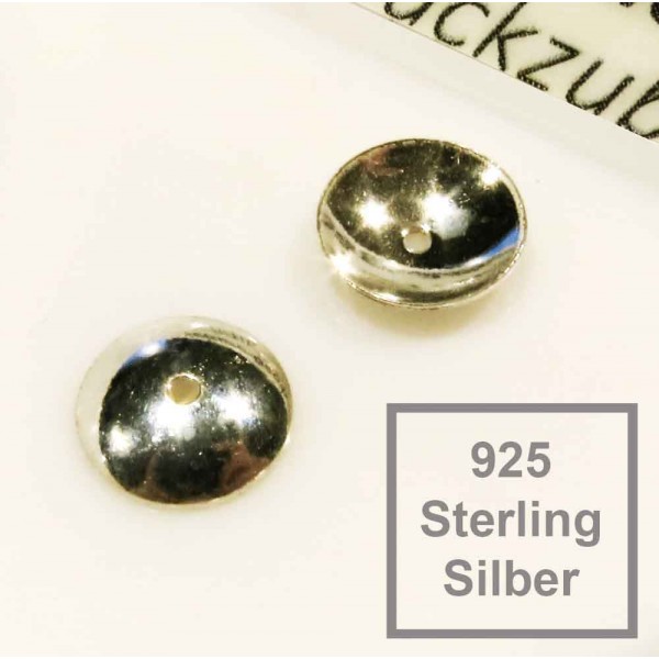 1x 925er Perlenkappen 8x3mm Sterling Silber - Schmuckzubehör Sterling Silber - Leisure-Beads DIY