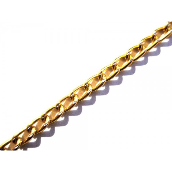 1m goldfarbene Alu Kette 6x3,5mm Gliederkette - Schmuckzubehör