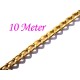 10m goldfarben Alu Kette 6x3,5mm Gliederkette - Schmuckzubehör