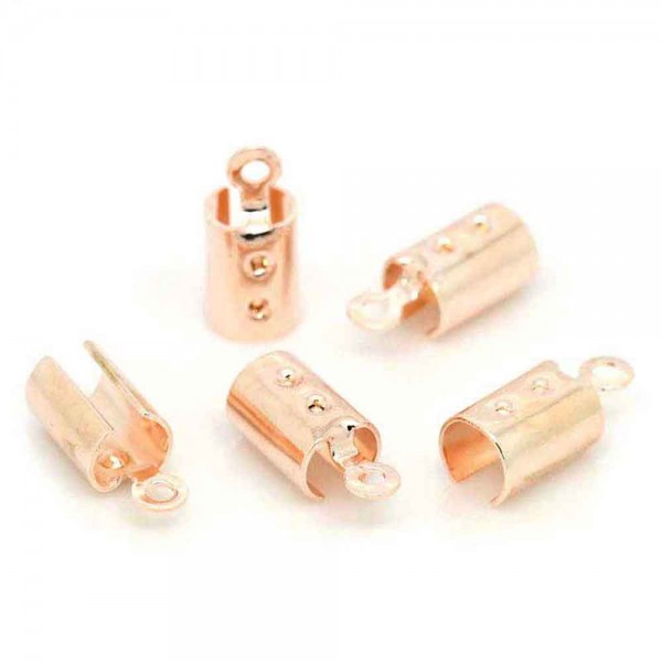 10x KC-goldfarben Endkappe Innen 4mm 12x5mm Bandklemme - Schmuckzubehör