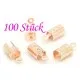 100x Rosegoldfarben light/KC-goldfarben Endkappe 12x5mm Innen 4mm Bandklemme - Schmuckzubehör - Leisure-Beads DIY