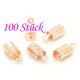 100x Rosegoldfarben Endkappe Innen 4mm 12x5mm Bandklemme - Schmuckzubehör