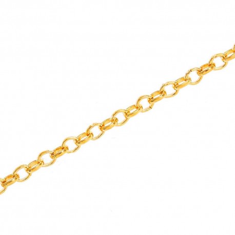 Leisure-Beads - 1m goldfarbene Gliederkette 4mm Schmuckkette - Schmuckzubehör