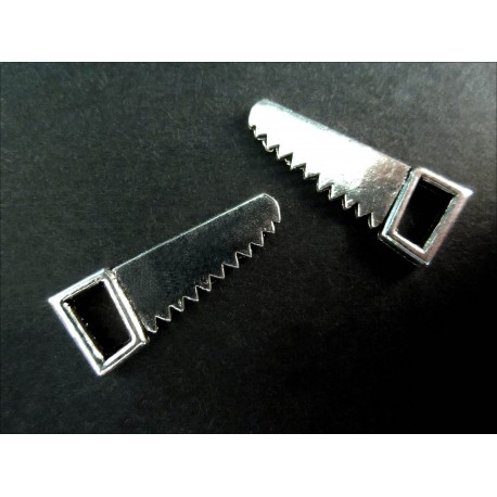 Leisure-Beads - 2x silberfarben Säge 9x24mm Schmuckanhänger - Schmuckzubehör