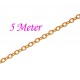 5m goldfarben Kette 2x1,5x0,3mm goldfarbene Gliederkette goldfarben Schmuckkette - goldfarben Schmuckzubehör