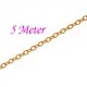 5m goldfarben Kette 2x1,5x0,3mm goldfarbene Gliederkette goldfarben Schmuckkette - goldfarben Schmuckzubehör - Leisure-Beads DIY