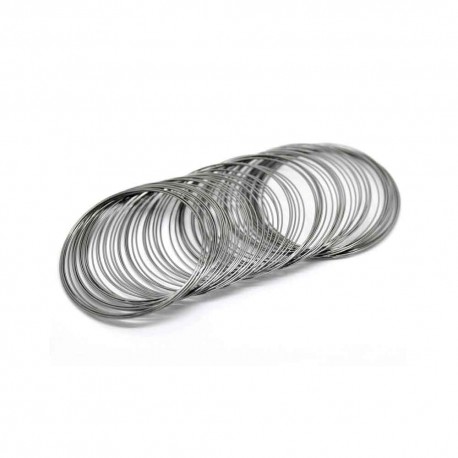 Leisure-Beads - 10x gunmetal Ringe 55mm x 0,6mm Memory Wire - gunmetal Schmuckzubehör