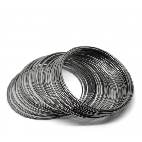 Leisure-Beads - 10x gunmetal Ringe 55mm x 1mm Memory Wire - gunmetal Schmuckzubehör