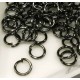 Gunmetal Biegering 5mm rund Spaltring schwarz metallfarben - Schmuckzubehör