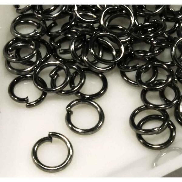 60x gunmetal Biegering 5mm x 0,7mm runde Binderinge - gunmetal Schmuckzubehör - Leisure-Beads DIY