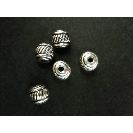 Leisure-Beads - 5x silberfarben Metallperlen 5x5mm Spacer - Schmuckzubehör Metallperle