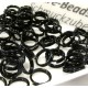 20x schwarzer Spaltring 6mm schwarze Doppelringe - Schmuckzubehör