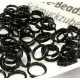 20x schwarzer Spaltring 6mm schwarze Doppelringe - Schmuckzubehör - Leisure-Beads DIY