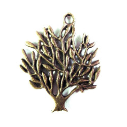 Leisure-Beads - 1x bronzefarben Baum Anhänger 31x25mm Schmuckanhänger - Schmuckzubehör