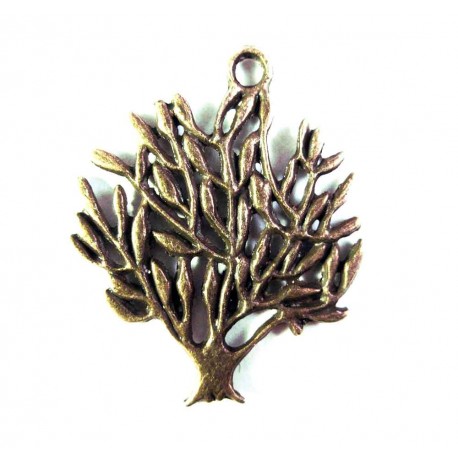 Leisure-Beads - 1x bronzefarben Baum Anhänger 31x25mm Schmuckanhänger - Schmuckzubehör