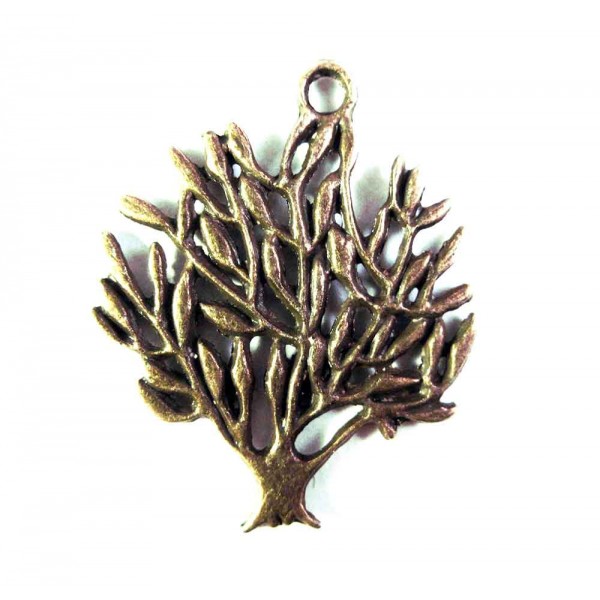 1x bronzefarben Baum Anhänger 31x25mm Schmuckanhänger - Schmuckzubehör