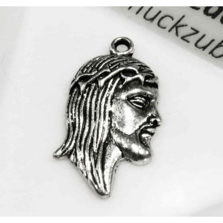 Leisure-Beads - 1 silberfarben Jesus Anhänger 25x11mm christlicher Schmuckanhänger - Schmuckzubehör
